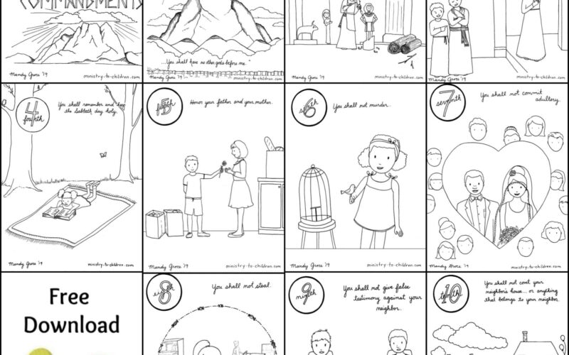 10 Commandments Coloring Book Free Printable PDF Pages For Kids