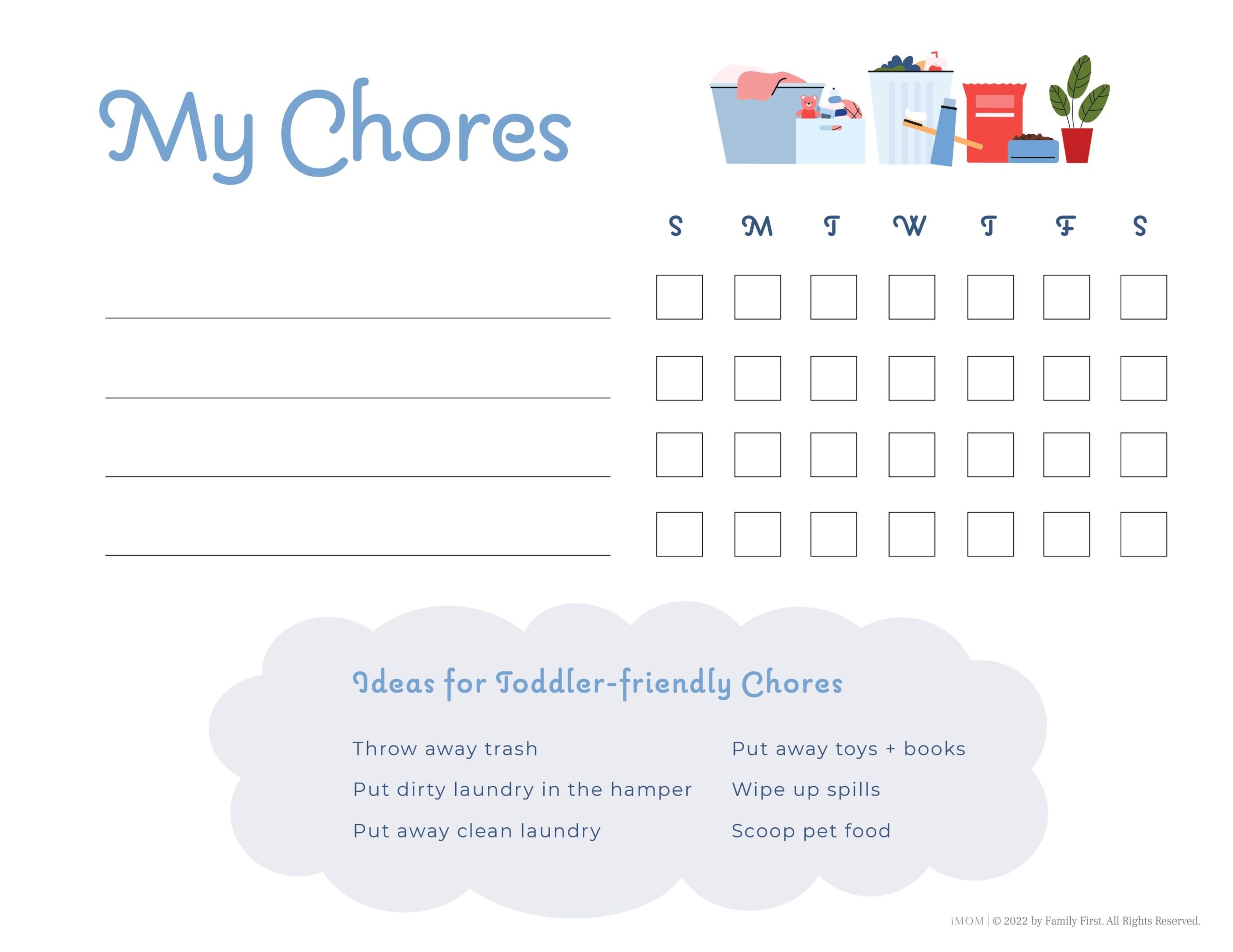 free printable chore chart templates