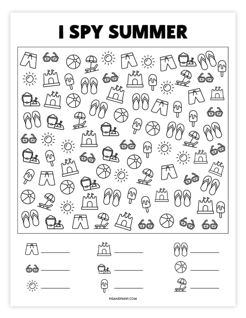 13 Free Printable Summer Games And Activities Pjs And Paint