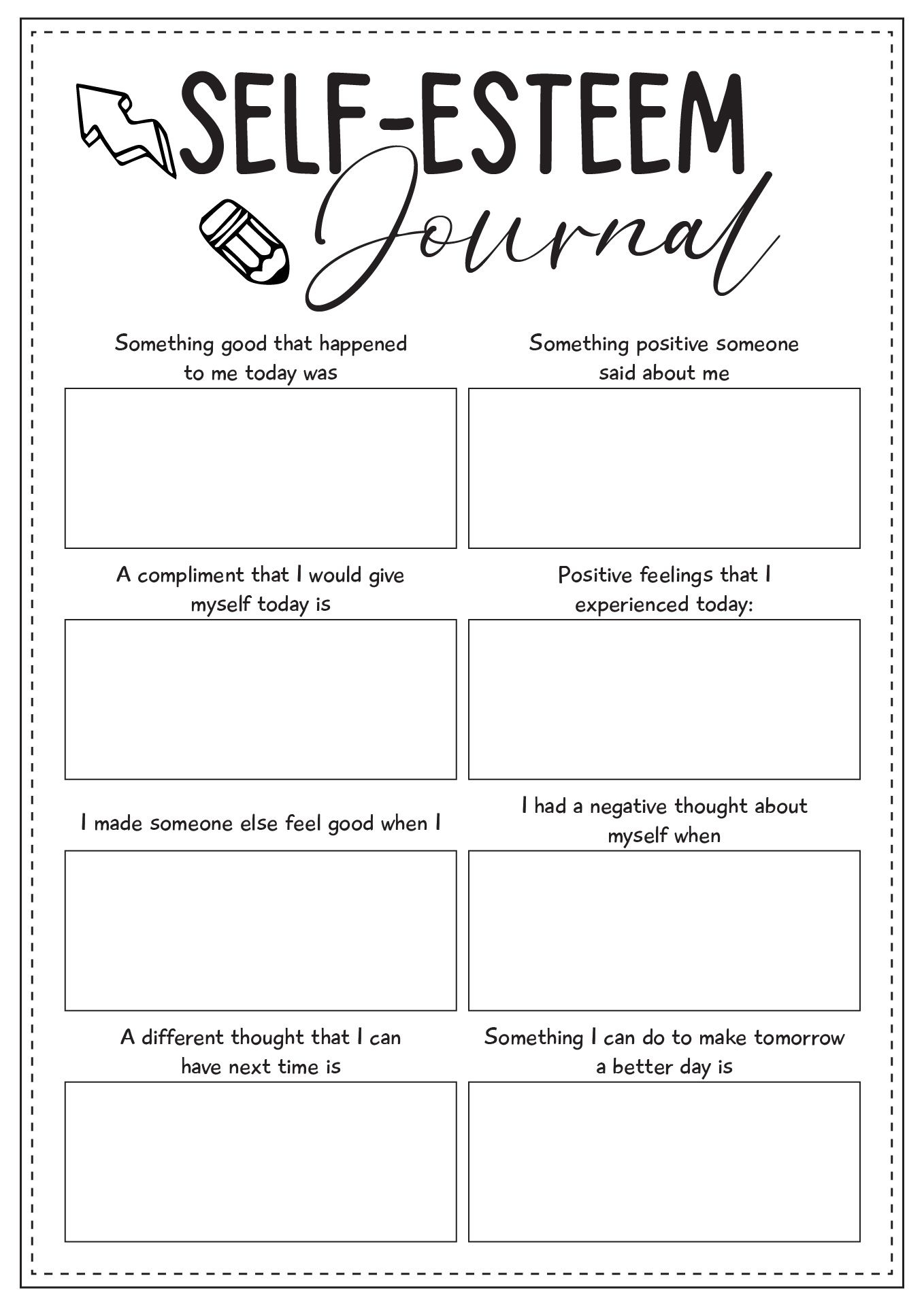 16 Self Esteem Worksheets Printable Free 16 Self Esteem Worksheets Printable Free
