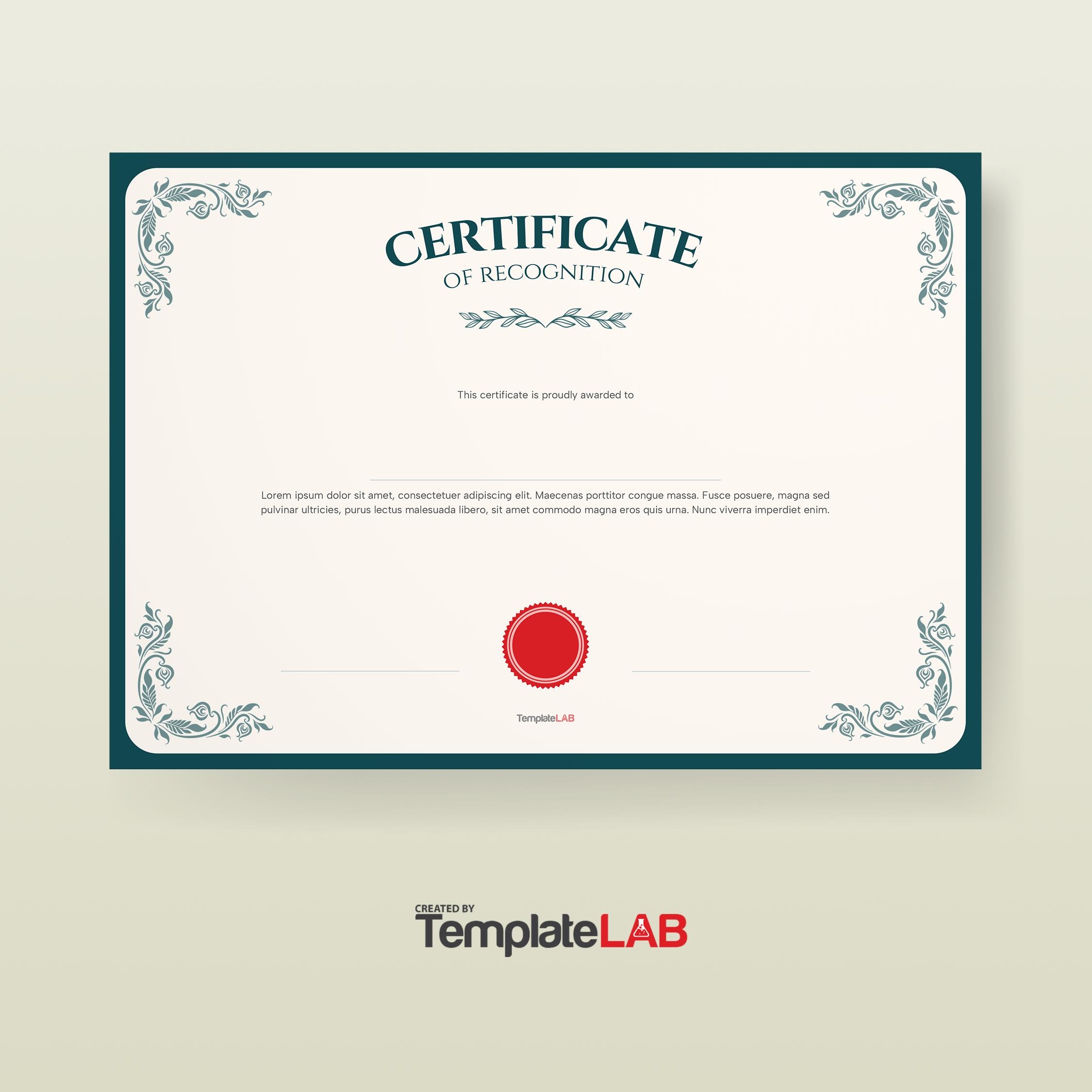 18 Printable Certificate Of Recognition Templates FREE TemplateLab