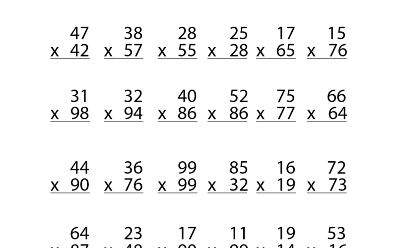 2 Digit By 2 Digit Multiplication Worksheets Math Multiplication Made By Teachers