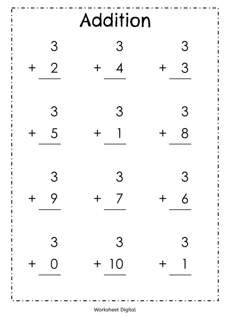 addition worksheet printable