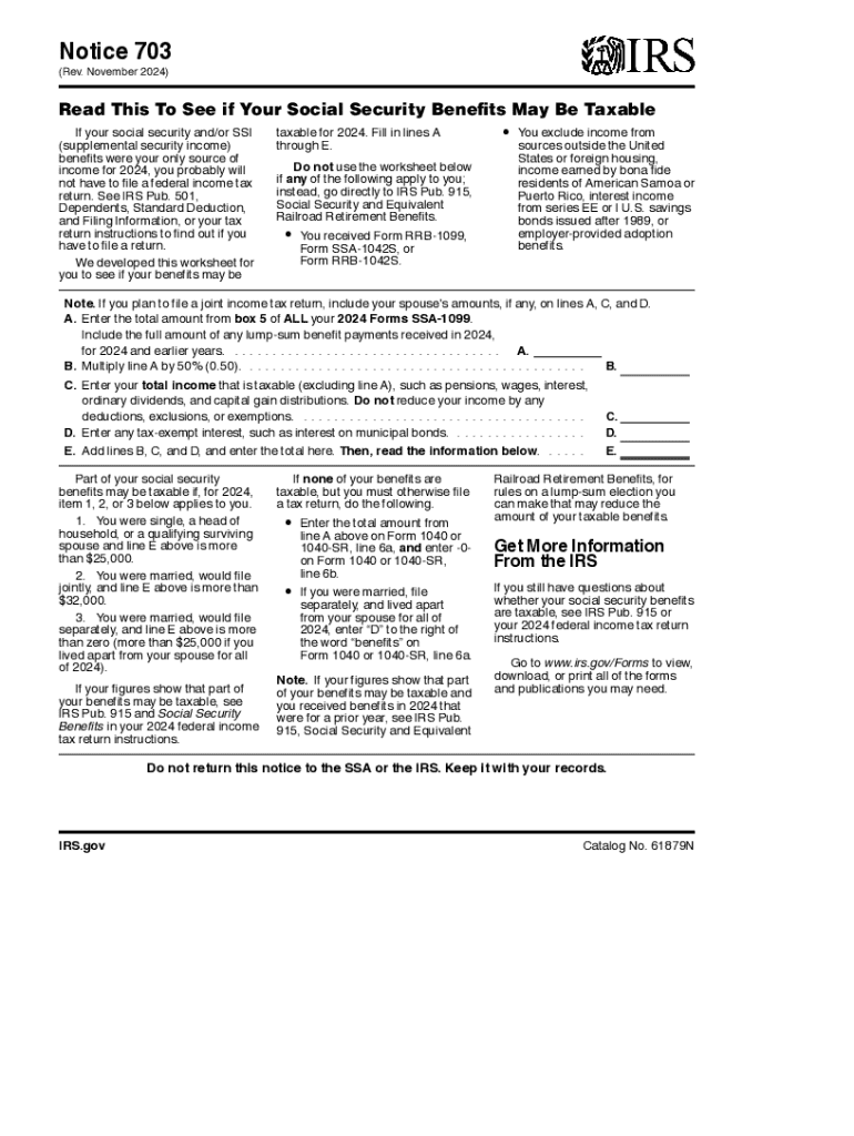 2024 Form IRS Notice 703 Fill Online Printable Fillable Blank PdfFiller