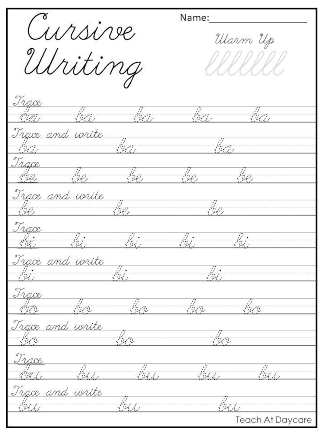 cursive letters worksheets printable