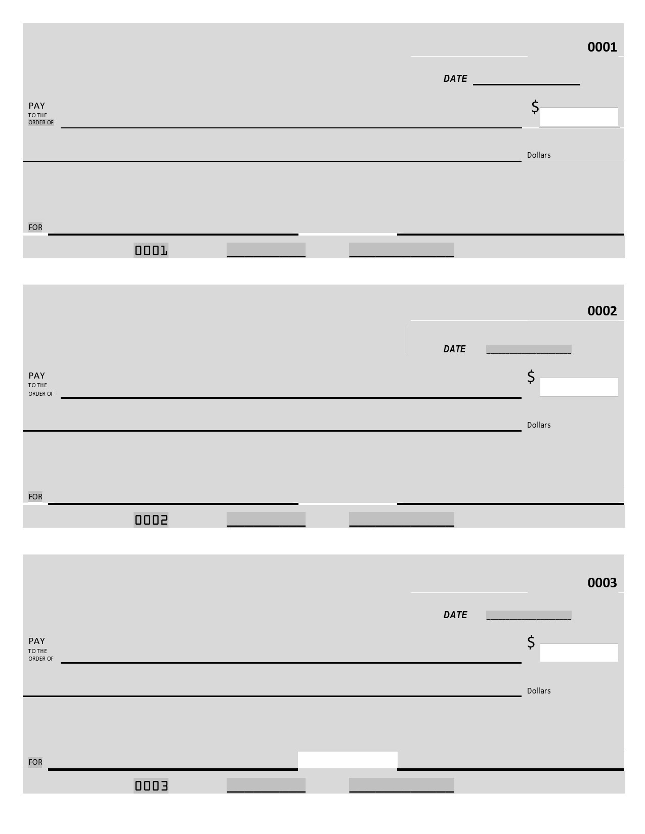 printable check template