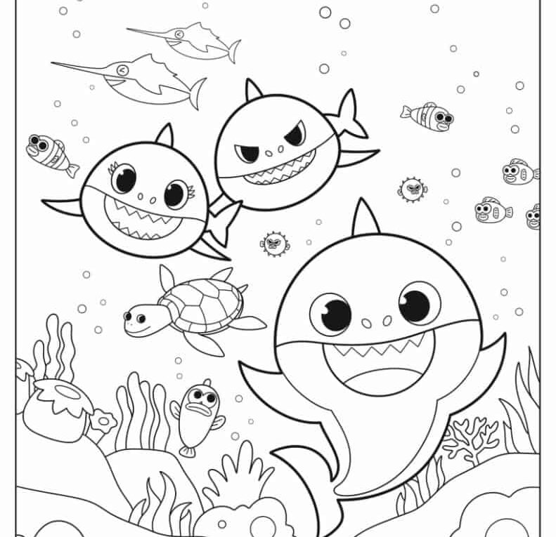 24 Baby Shark Coloring Pages Free PDF Printables