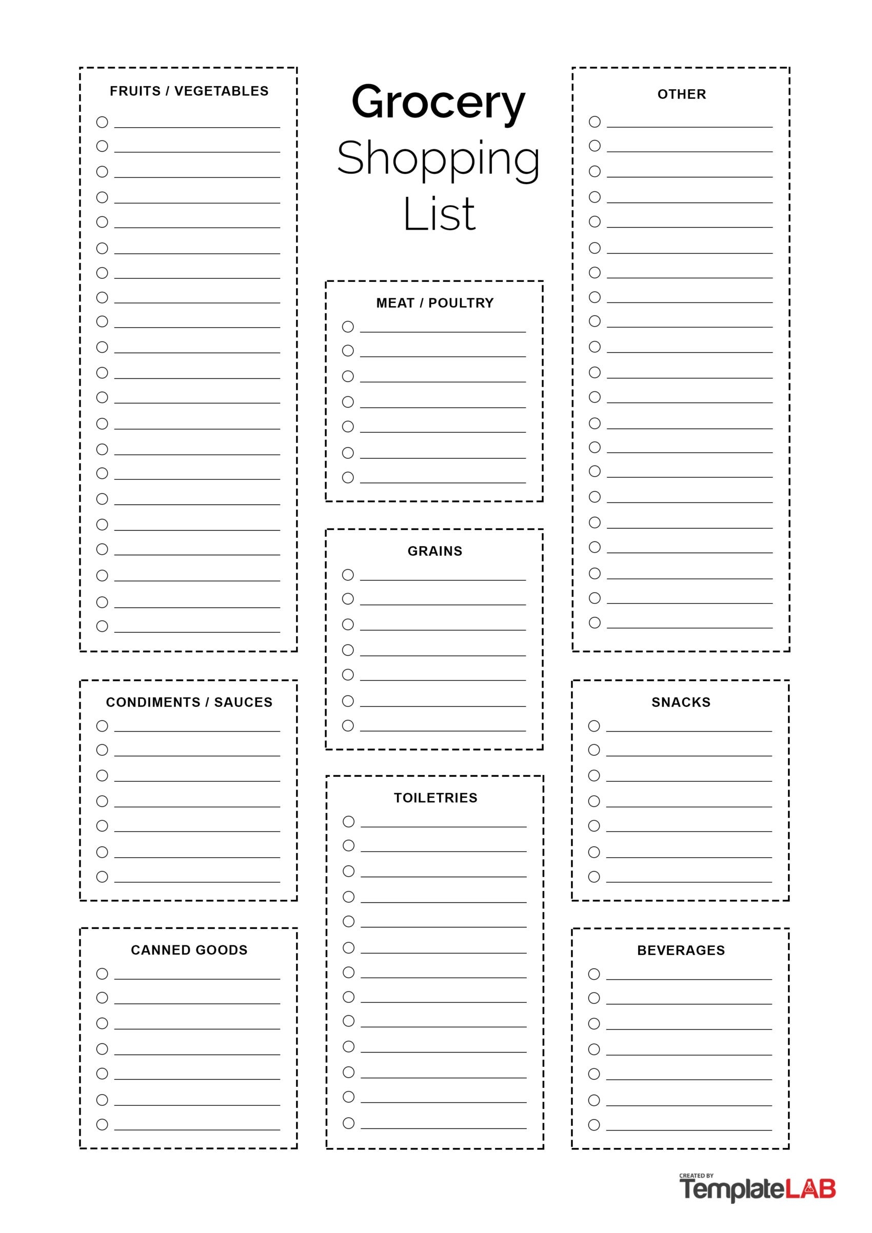 24 Printable Grocery List Templates Shopping Lists 24 Printable Grocery List Templates Shopping Lists