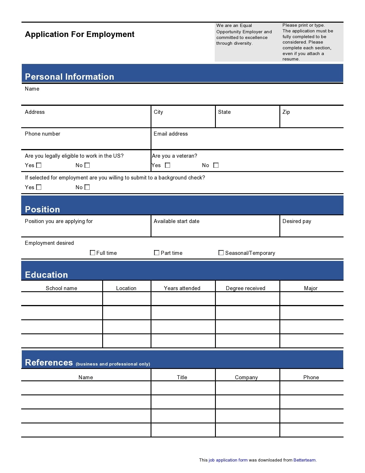 27 Basic Employment Application Templates Free 27 Basic Employment Application Templates Free