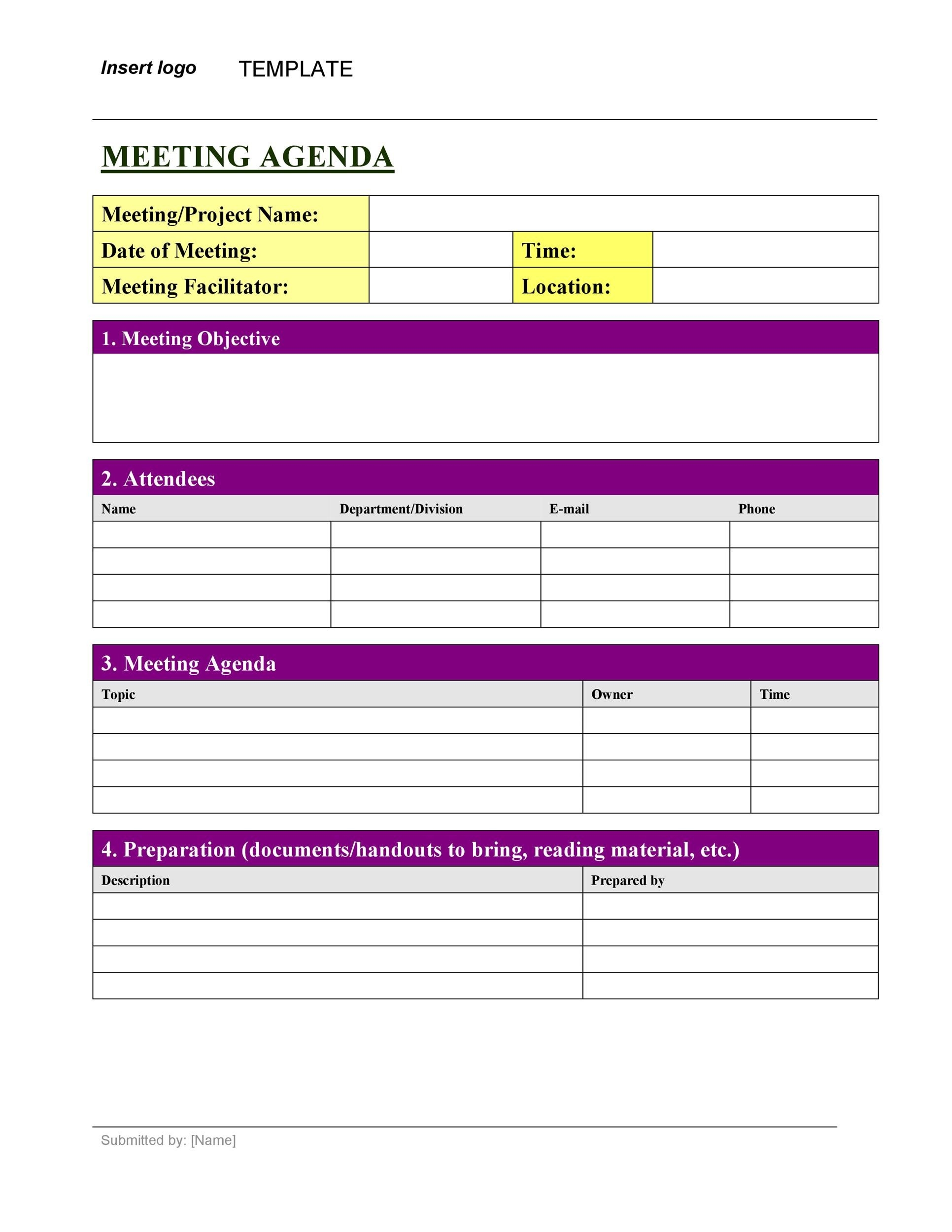 printable meeting minutes template