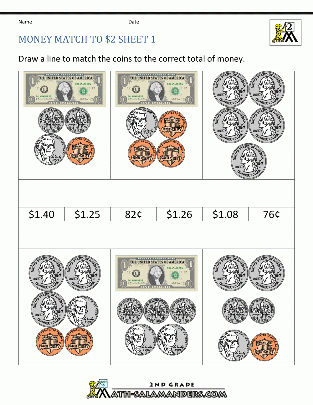 2nd Grade Money Worksheets Up To 2 2nd Grade Money Worksheets Up To 2