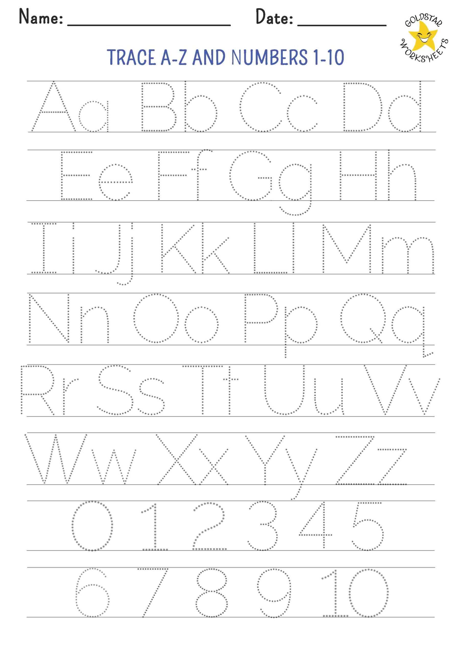 300 Free Letter Tracing Worksheets By Gold Star Fun Vibrant Designs