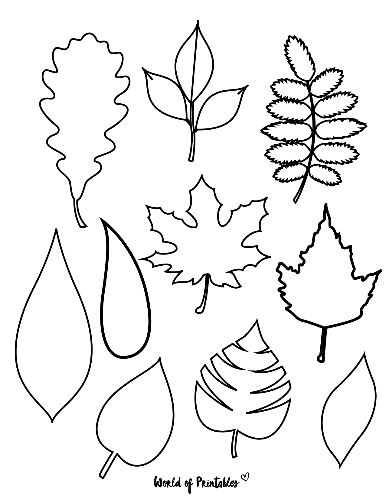 leaf template printable