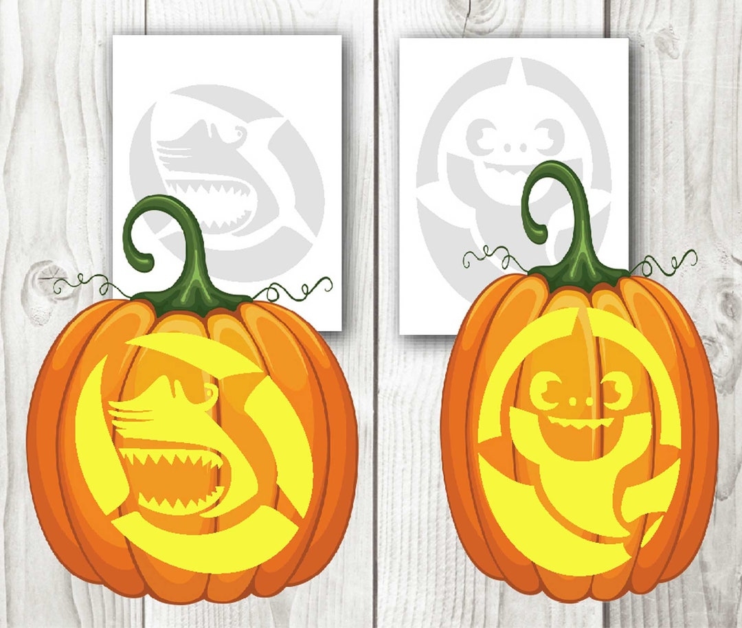 5 Shark Pumpkin Stencil Printables Mom Wife Busy Life 