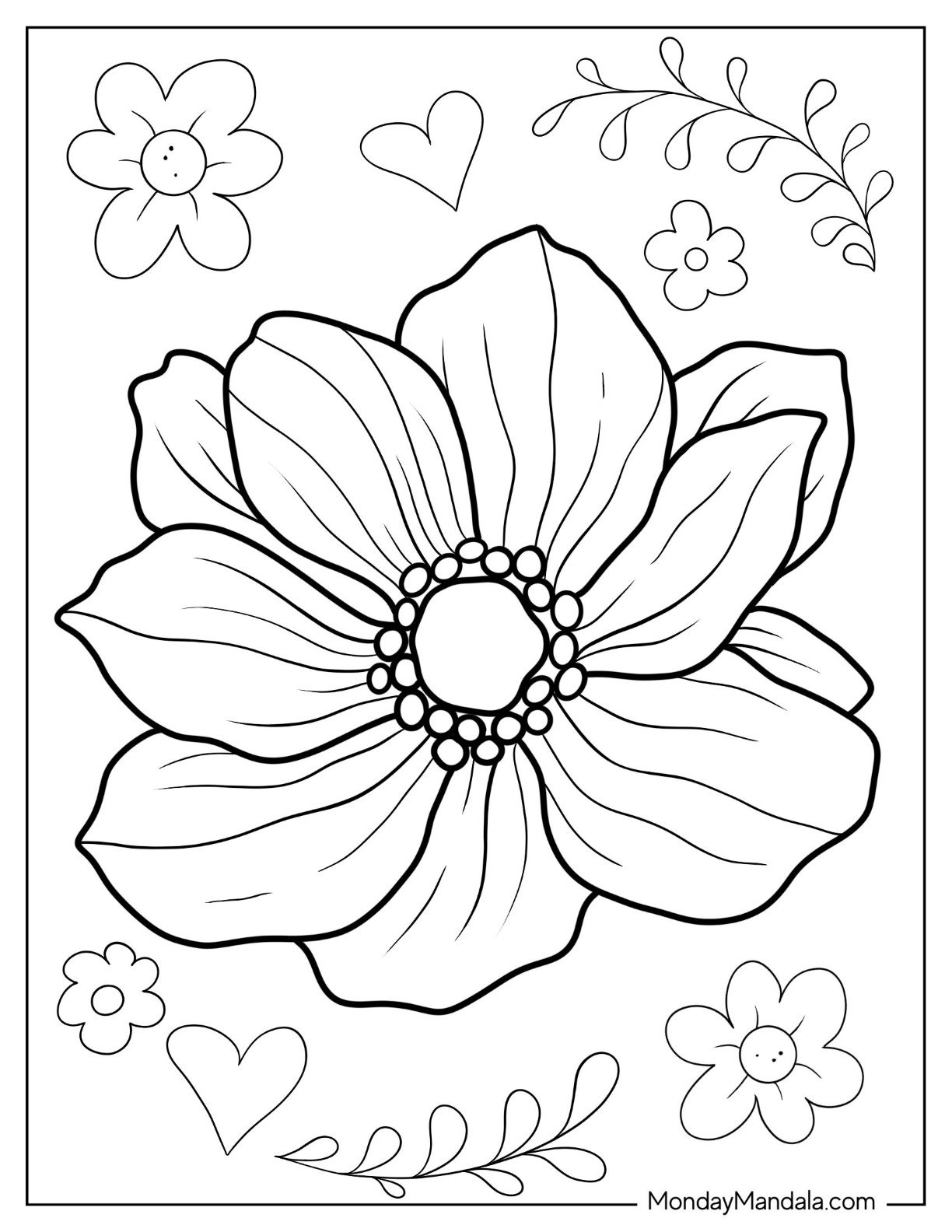 flower coloring sheets printable free