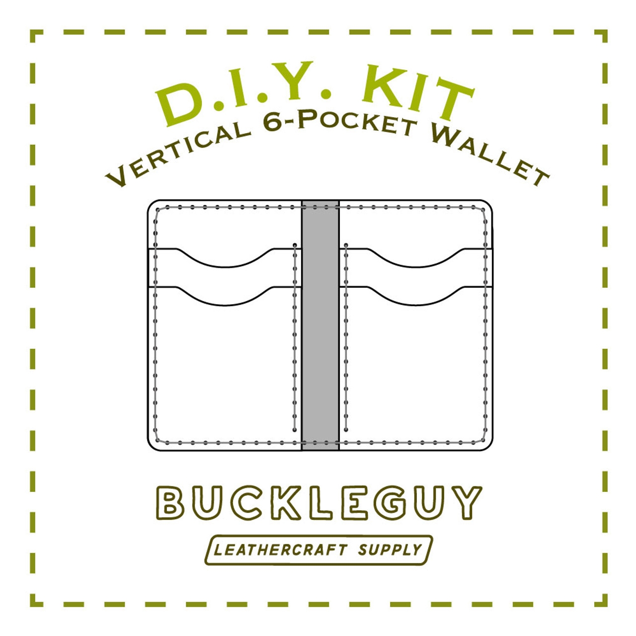 6 Pocket Vertical Wallet Leather Pattern PDF Template Buckleguy