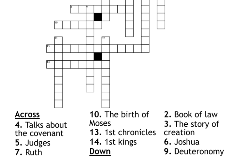 66 Books Of The Bible Crossword WordMint