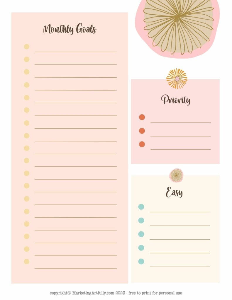 7 Free Printable Goal Setting Worksheets Marketing Artfully