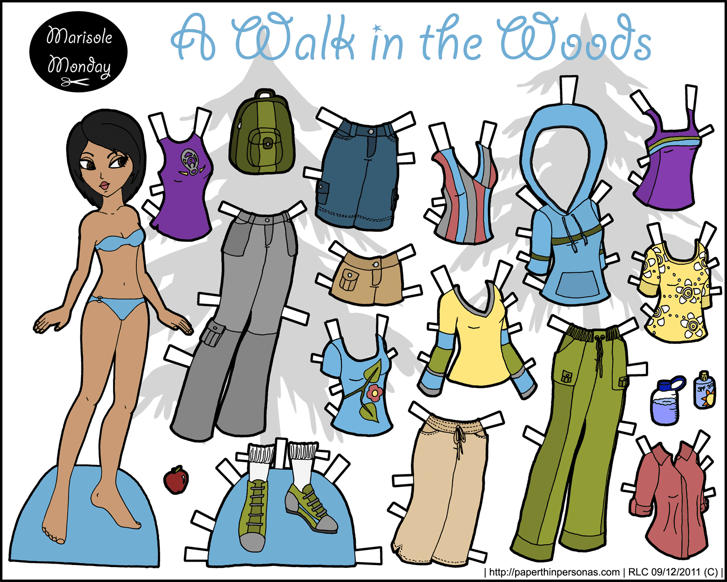 A Walk In The Woods Paper Doll To Print Paper Thin Personas