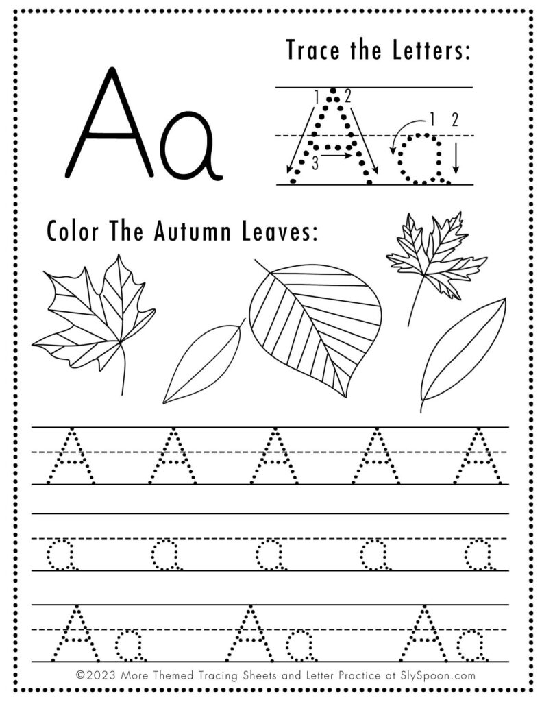 letter tracing worksheets printable