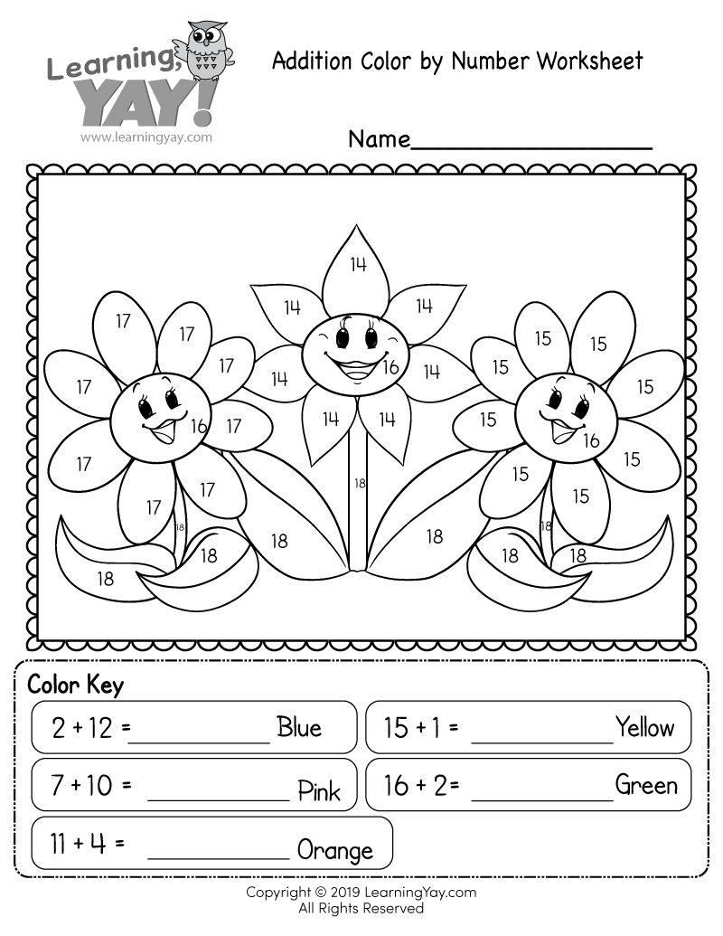 printable color by number worksheets