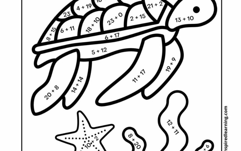 Addition Color By Number Worksheets Nature Inspired Learning