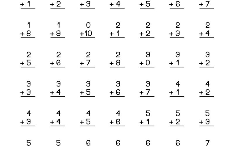 Addition Printout 1st Grade Math Worksheet Catholic