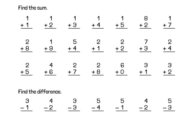 Addition Subtraction 1st Grade Math Worksheet Catholic TheCatholickid