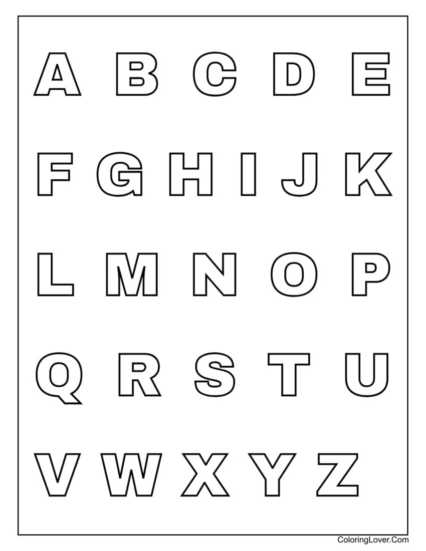 alphabet coloring sheets free printable