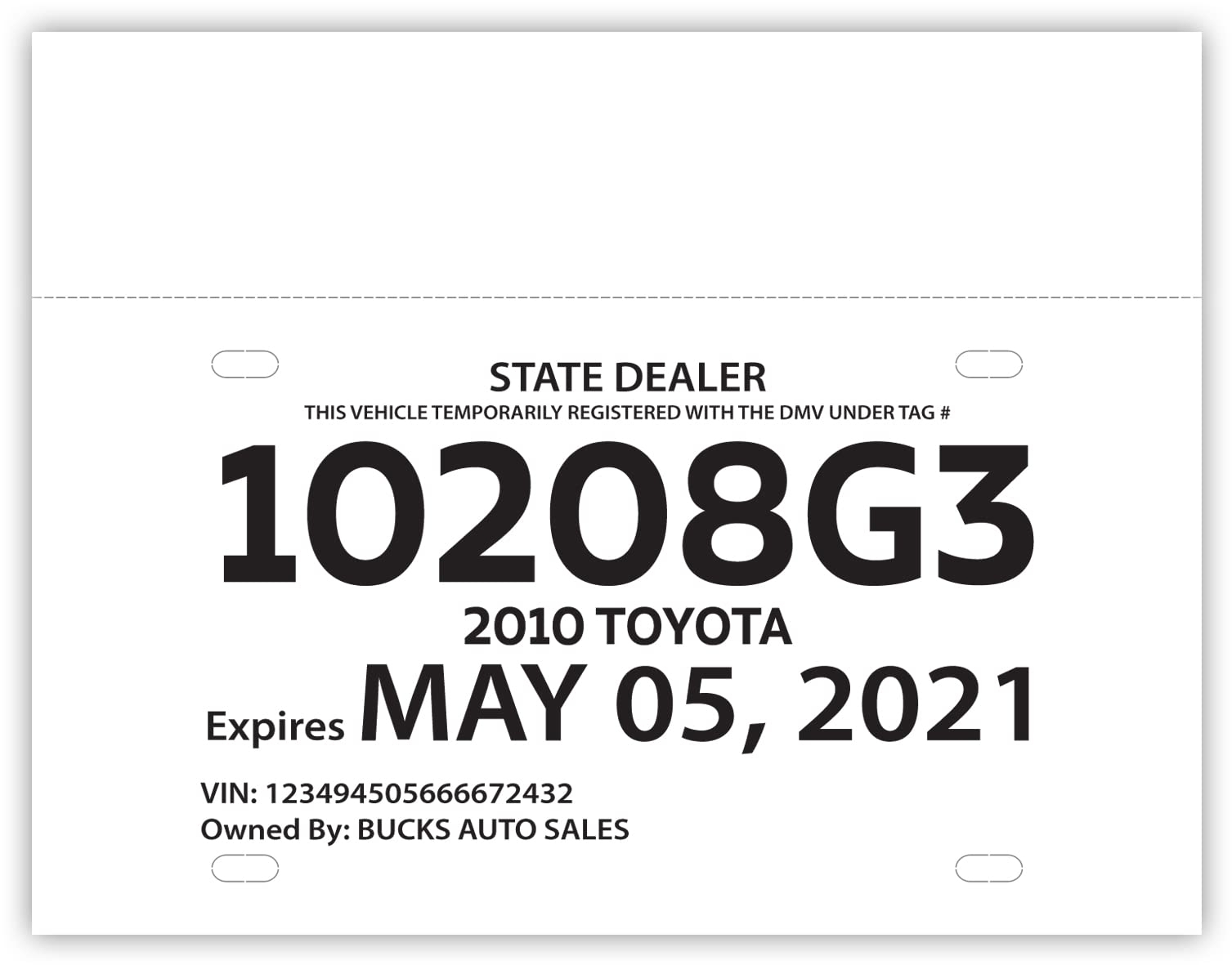 Amazon Blank Printable Car Dealer Tear Resistant Temporary Tags License Plates 8 Mil 1 Tear Off Portion Package Of 100 Office Products Amazon Blank Printable Car Dealer Tear Resistant Temporary Tags License Plates 8 Mil 1 Tear Off Portion Package Of 100 Office Products