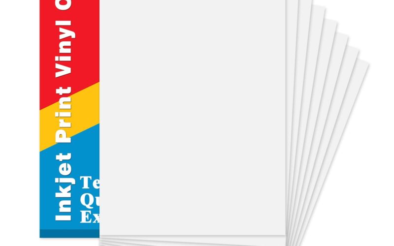 Amazon Printable Vinyl For Inkjet Printer 20 Sheets 8 3 x 11 7 Clear Premium Sticker Paper Transparent Paper Sheet For DIY Crafts Stickers Dries Quickly Office Products