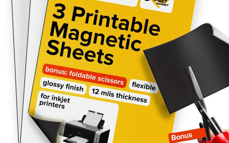 Amazon X bet MAGNET Inkjet Optimized Printable Magnetic Sheets 8 5x11 Magnet Paper For DIY Stickers Decorations Labels Easy To Print Cut Create Your Own Magnets Glossy 3pcs
