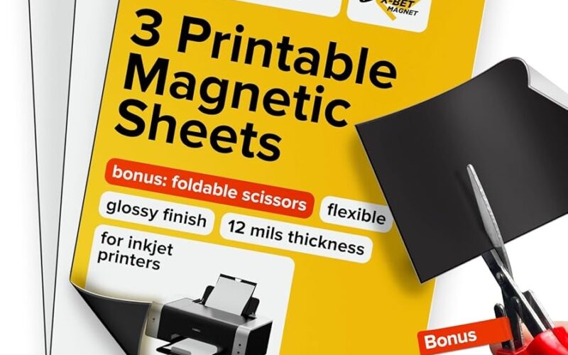 Amazon X bet MAGNET Inkjet Optimized Printable Magnetic Sheets 8 5x11 Magnet Paper For DIY Stickers Decorations Labels Easy To Print Cut Create Your Own Magnets Glossy 3pcs