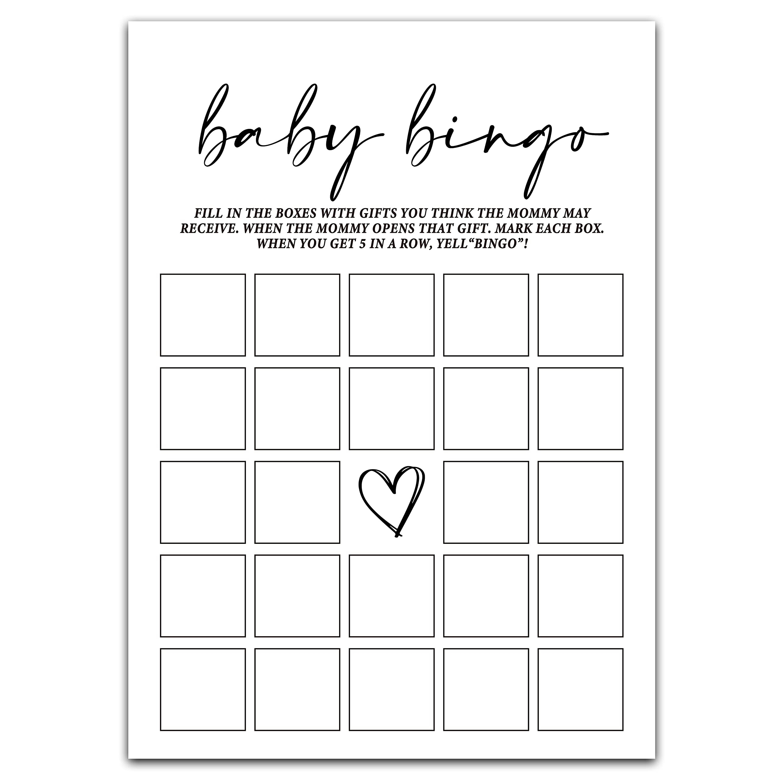 Amazon ZIIUFRN Baby Shower Games 5 X 7 30 Sets Modern Black And White Baby Bingo Guess Gift Game Cards Boy Girl Gender Neutral Baby Shower Supplies B07 Home Kitchen