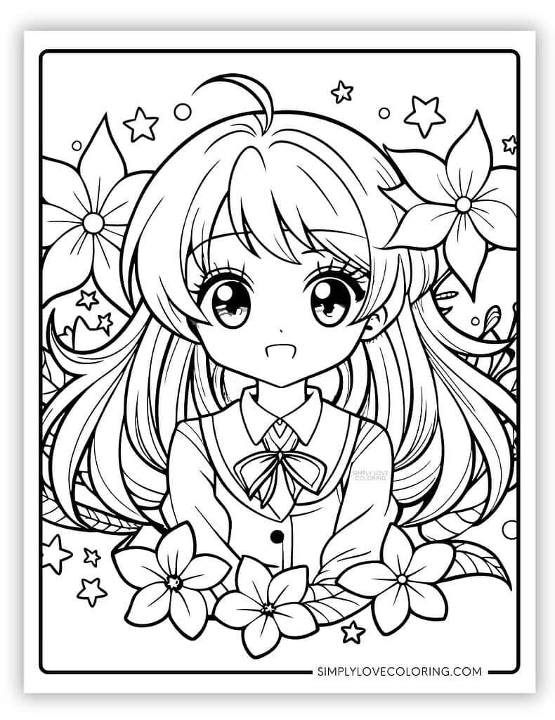 Anime Coloring Pages Free PDF Printables Simply Love Coloring
