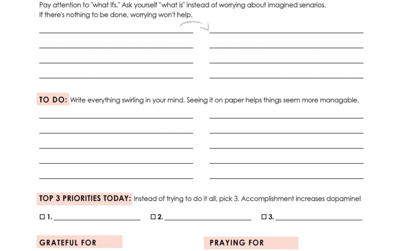 Anxiety Buster Worksheet No Fear Verses Printable House Mix