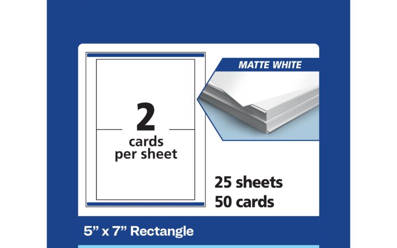 Avery Printable Rectangle Cards 5 X 7 Matte White 50ct Walmart