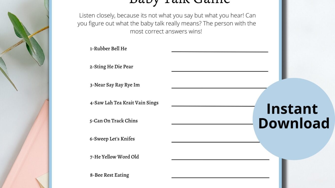 Baby Shower Printable Games mad Gab baby Talk blue Baby Shower Games boy Baby Shower Games baby Shower Word Games fun Baby Shower Games Etsy