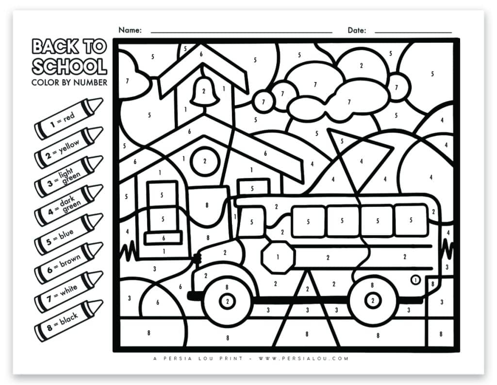 color by number printable sheets