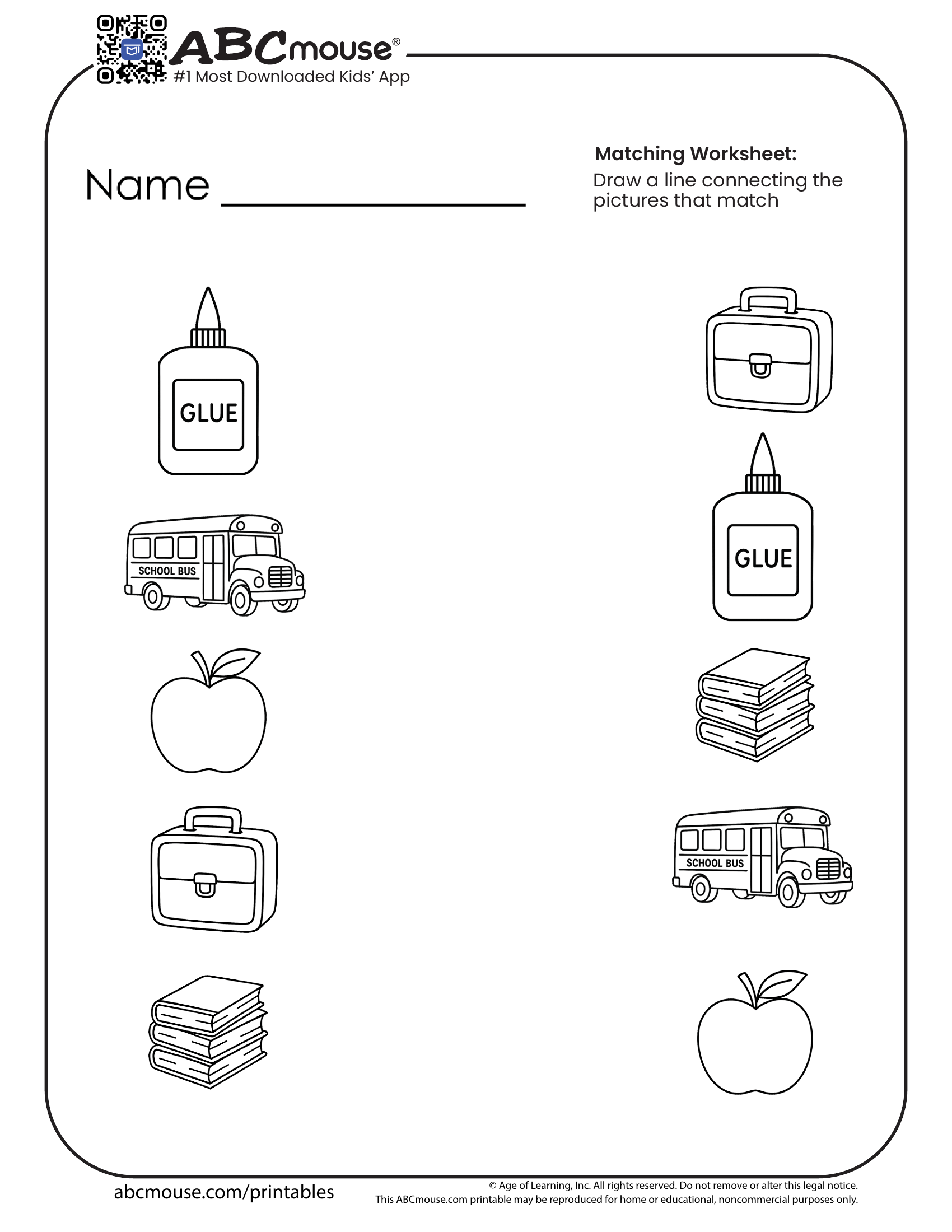 Back To School Worksheets For Kids ABCmouse