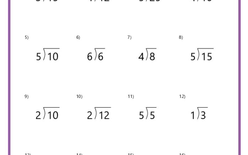 Basic Division Worksheets