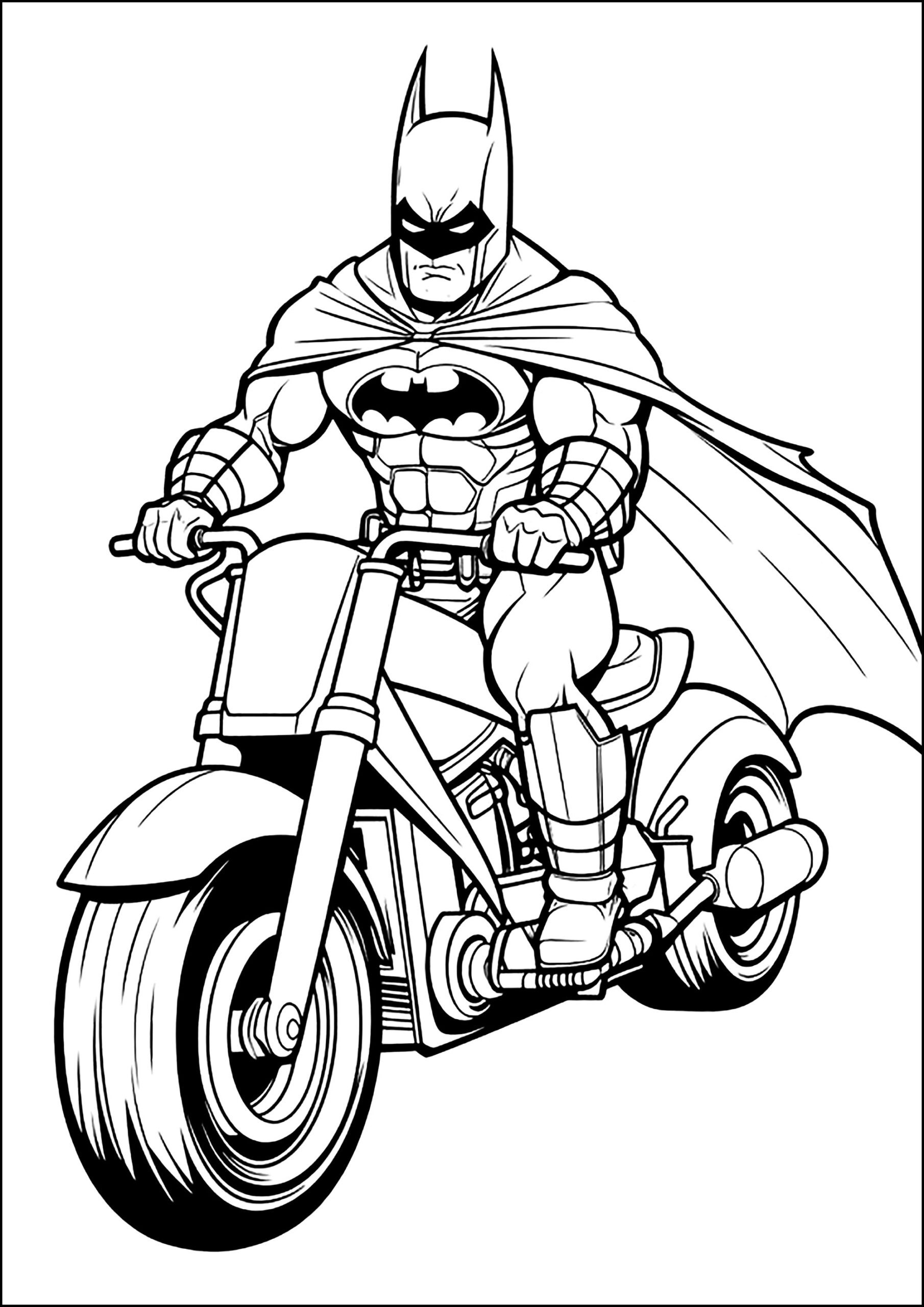 Batman On His Motorcycle Batman Coloring Pages Batman On His Motorcycle Batman Coloring Pages