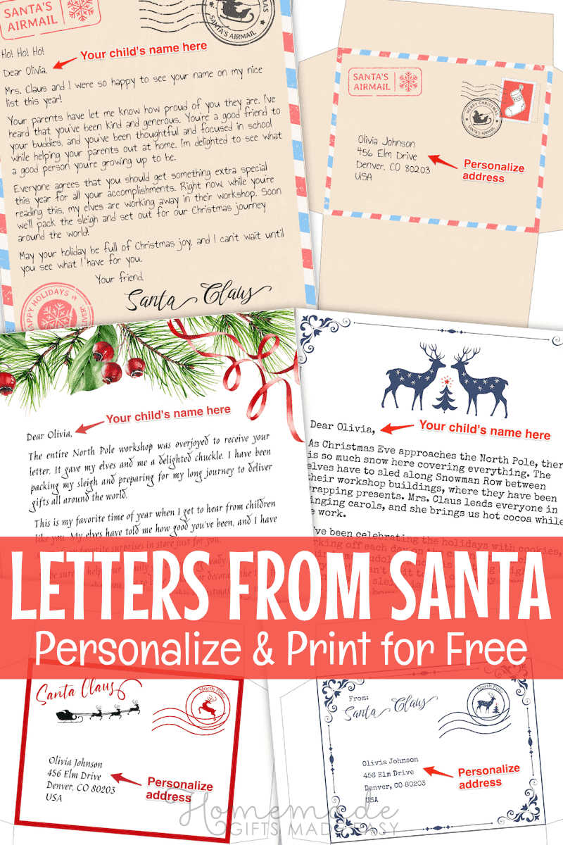 free printable letter templates from santa