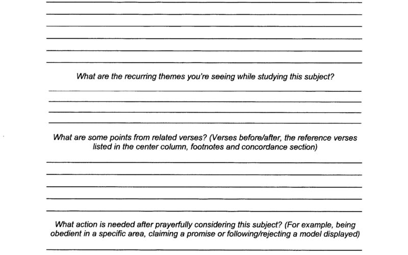 Bible Study Worksheets Cchrisholland