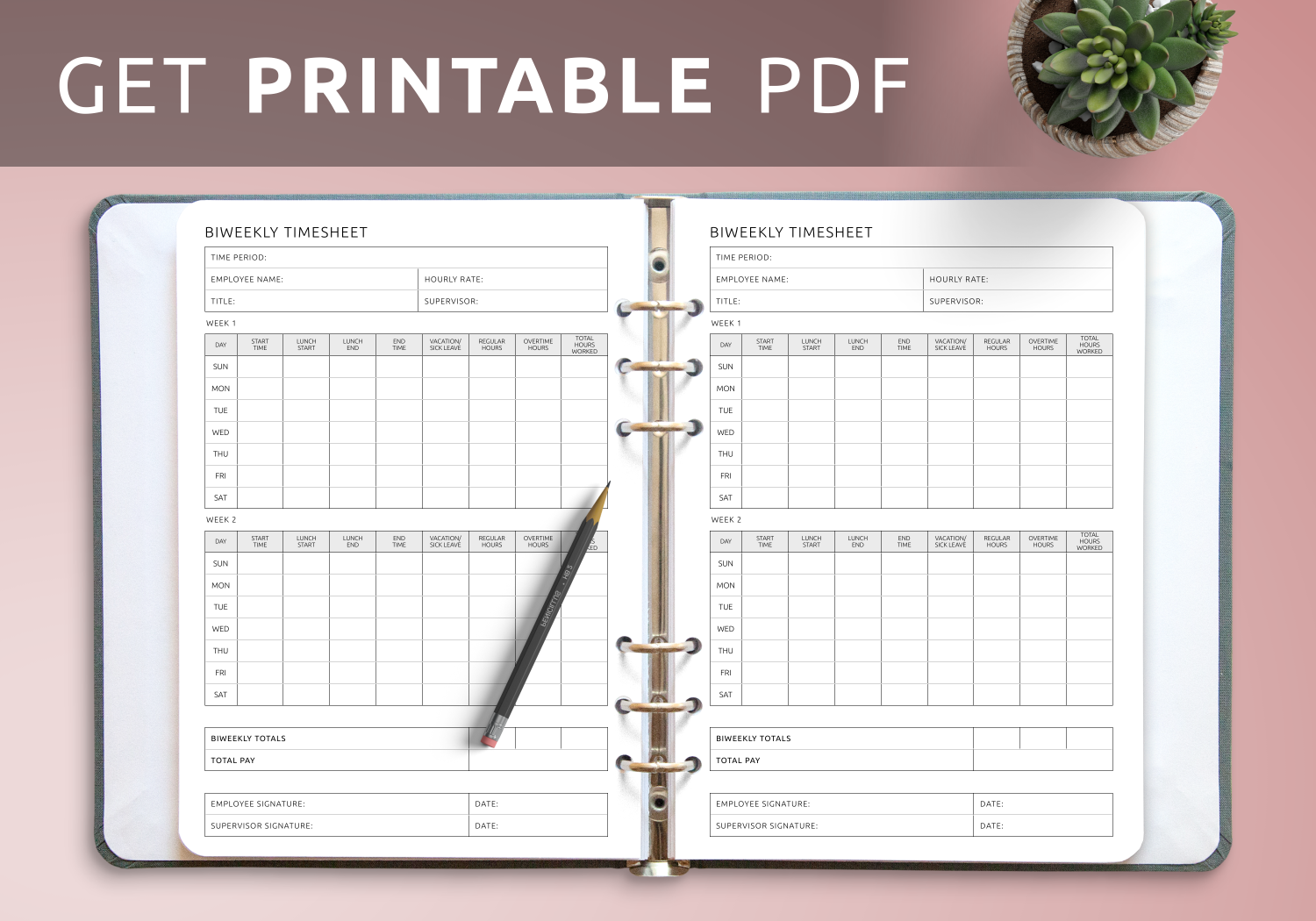 free printable time sheets