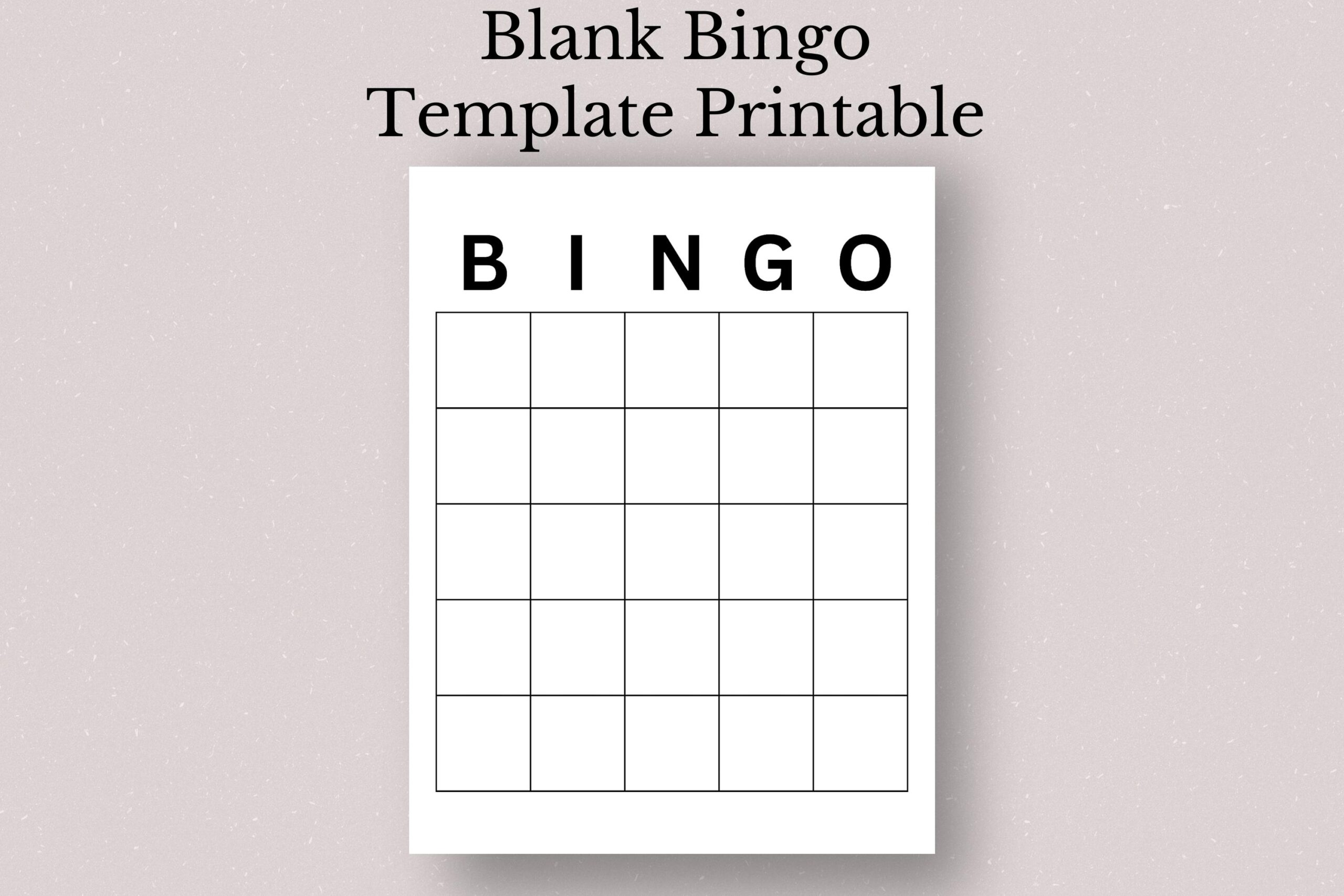 blank bingo template printable