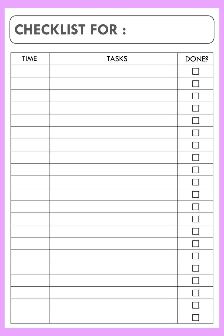 printable list template printable list template