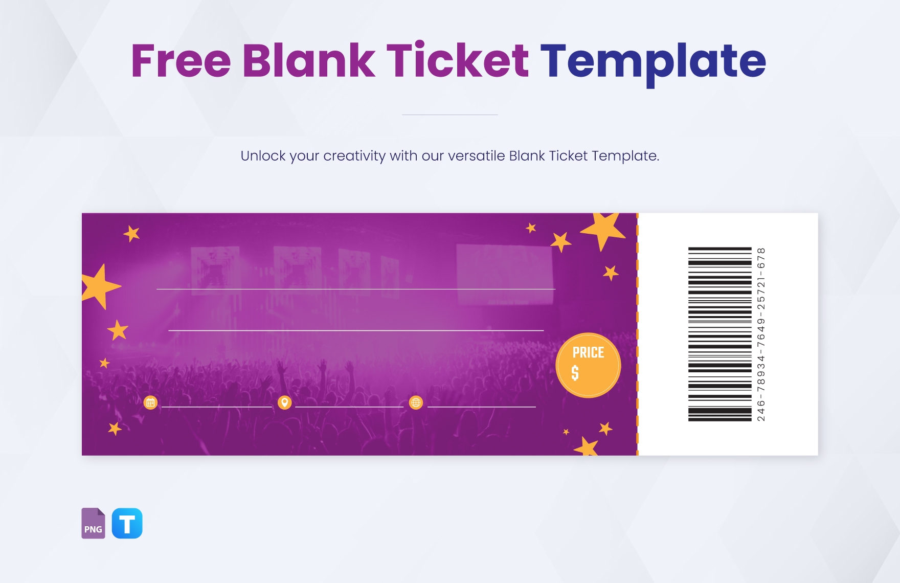 Blank Ticket Template In PNG Download Template