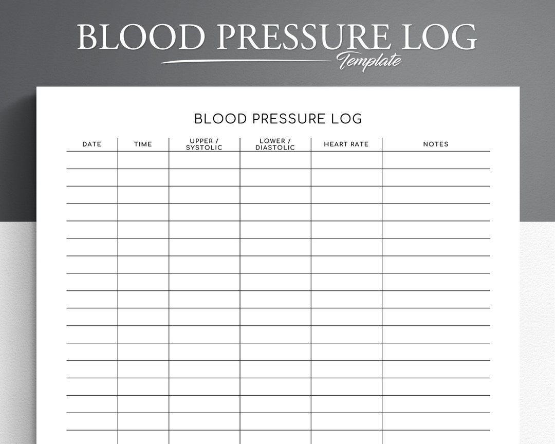 free printable blood pressure log sheet