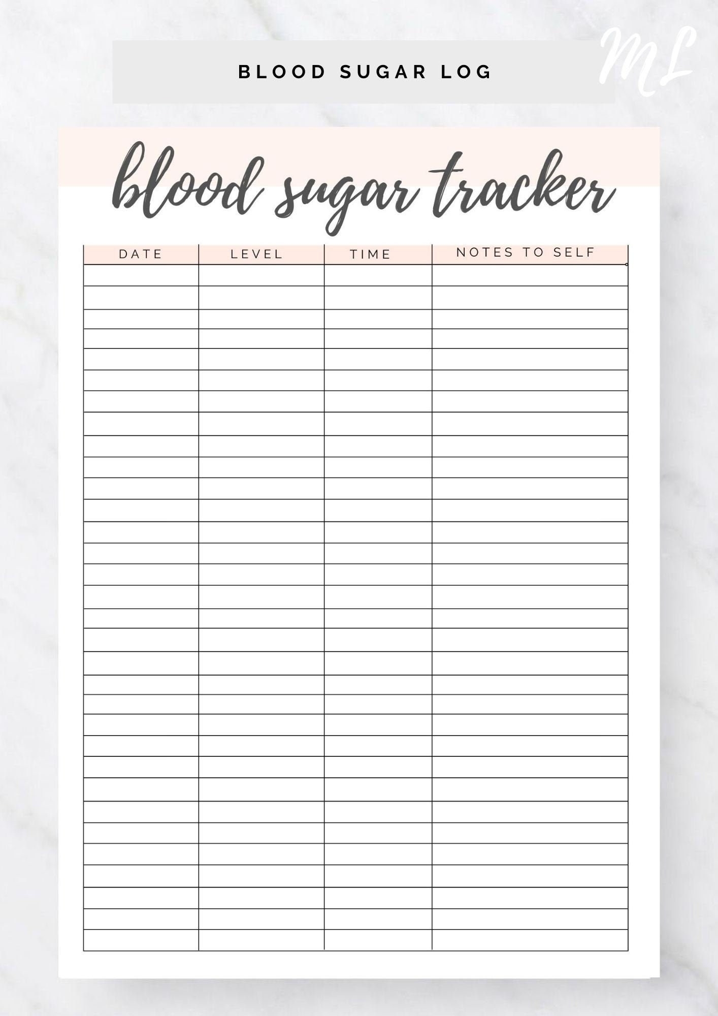 free printable blood glucose log sheet